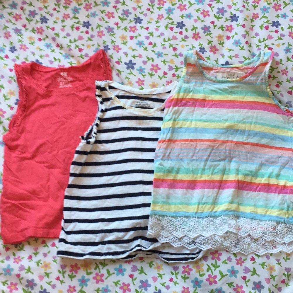 Lot of 3 H&M Girls Sleeveless Tops, size 4-6